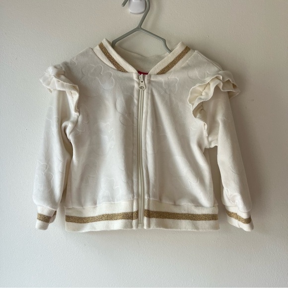 Disney Other - Disney Baby Minnie Mouse Zip-Up Jacket 18M – White Ruffle Sleeve Bomber Style
